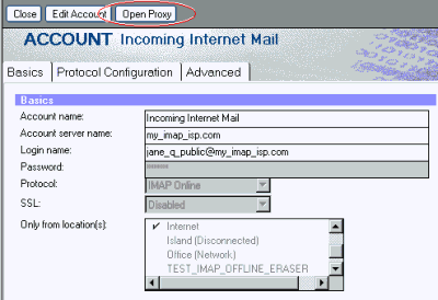 IMAP Online Account document